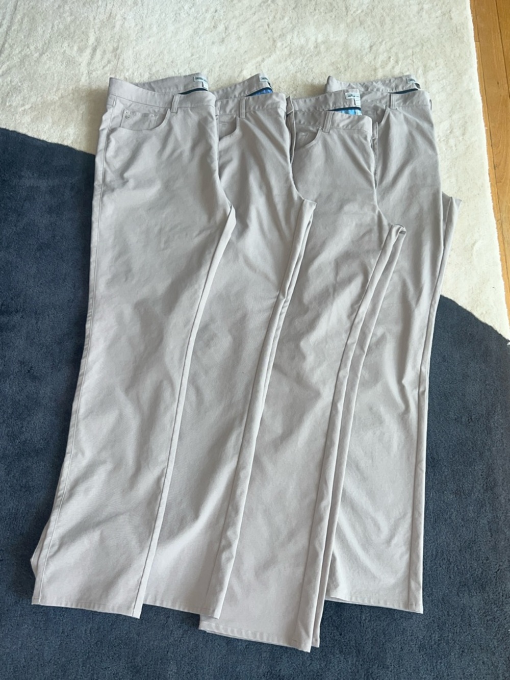 Peter Millar Light Khaki Chinos - Classic Straight Leg - set of 4 pairs